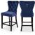 Nikki Velvet Counter Stool with Espresso Wood Legs