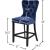 Nikki Velvet Counter Stool with Espresso Wood Legs