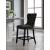 Nikki Velvet Counter Stool with Espresso Wood Legs