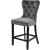 Nikki Velvet Counter Stool with Espresso Wood Legs