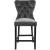Nikki Velvet Counter Stool with Espresso Wood Legs