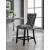 Nikki Velvet Counter Stool with Espresso Wood Legs