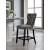 Nikki Velvet Counter Stool with Espresso Wood Legs