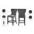 Nikki Velvet Counter Stool with Espresso Wood Legs