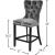 Nikki Velvet Counter Stool with Espresso Wood Legs