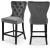 Nikki Velvet Counter Stool with Espresso Wood Legs
