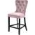 Nikki Velvet Counter Stool with Espresso Wood Legs