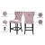 Nikki Velvet Counter Stool with Espresso Wood Legs
