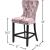 Nikki Velvet Counter Stool with Espresso Wood Legs