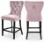 Nikki Velvet Counter Stool with Espresso Wood Legs