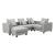 Apollo Luxury Linen Fabric Modular L-Shape 5-Piece Sectional Sofa Set w/Ottoman