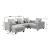 Apollo Luxury Linen Modular L-Shape 5-Piece Sectional Sofa Set with Ottoman