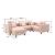 Apollo Luxury Linen Modular L-Shape 5-Piece Sectional Sofa Set with Ottoman