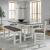 Brook Bay Rectangular Wood Opt Extendable Gathering Trestle Dining Room Set