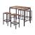 Santana Wood Veneer/Steel 5-Piece Bar Set