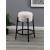Leonard Fabric Backless Round Counter Stool with Metal Base