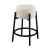 Leonard Fabric Backless Round Counter Stool with Metal Base