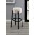 Leonard Fabric Backless Round Bar Stool with Metal Base