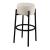Leonard Fabric Backless Round Bar Stool with Metal Base