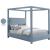 Emerson Linen Fabric Queen Size Canopy Bed