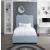 Felix Linen Fabric Twin Size Bed