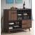 Ezekiel Wood Veneer Wine Cabinet with 2 Sliding Doors