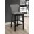Rolando Fabric Solid Back Bar Stool with Nailhead Trim