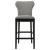 Rolando Fabric Solid Back Bar Stool with Nailhead Trim