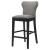 Rolando Fabric Solid Back Bar Stool with Nailhead Trim