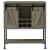 Claremont Wood Veneer Sliding Door Bar Cabinet with Lower Shelf