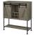 Claremont Wood Veneer Sliding Door Bar Cabinet with Lower Shelf