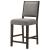 Bedford Fabric Open Back Counter Stool with Footrest