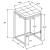 Nadia Square Padded Velvet Seat Backless Counter Stool with Metal Base