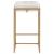 Nadia Square Padded Velvet Seat Backless Bar Stool with Metal Base