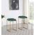 Nadia Square Padded Velvet Seat Backless Counter Stool with Metal Base