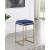 Nadia Square Padded Velvet Seat Backless Counter Stool with Metal Base