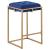 Nadia Square Padded Velvet Seat Backless Counter Stool with Metal Base