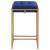 Nadia Square Padded Velvet Seat Backless Counter Stool with Metal Base