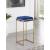 Nadia Square Padded Velvet Seat Backless Bar Stool with Metal Base