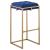 Nadia Square Padded Velvet Seat Backless Bar Stool with Metal Base