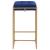 Nadia Square Padded Velvet Seat Backless Bar Stool with Metal Base