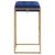 Nadia Square Padded Velvet Seat Backless Bar Stool with Metal Base