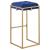 Nadia Square Padded Velvet Seat Backless Bar Stool with Metal Base