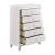 Alonza Faux Alligator/Beveled Mirror Panel Bedroom Set w/ LED Lighting