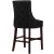 Hannah Velvet Counter Stool with Cherry Finish Wood Legs