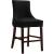 Hannah Velvet Counter Stool with Cherry Finish Wood Legs