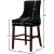 Hannah Velvet Counter Stool with Cherry Finish Wood Legs