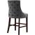 Hannah Velvet Counter Stool with Cherry Finish Wood Legs