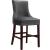 Hannah Velvet Counter Stool with Cherry Finish Wood Legs