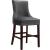 Hannah Velvet Counter Stool with Cherry Finish Wood Legs